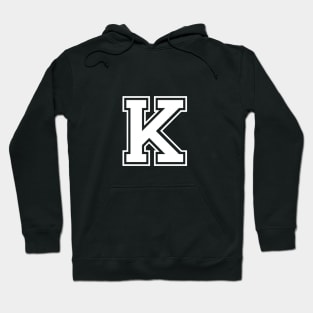 Initial Letter K - Varsity Style Design Hoodie